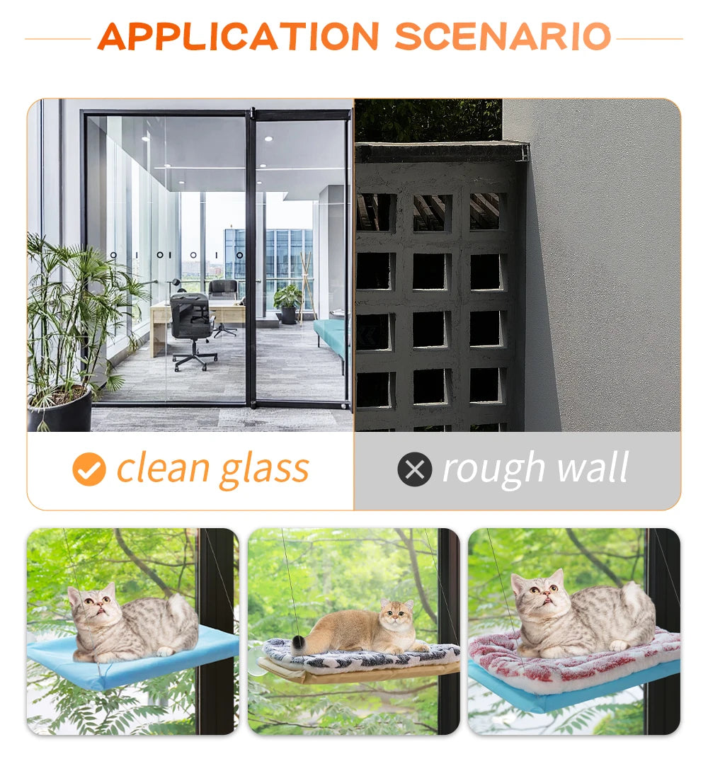 Cat Hammock Beds With Mat Cat Bed Hanging Window Shelf Seat For Cats Comfortable Pet Nest Pet Accessories Bed for Cats Supplies