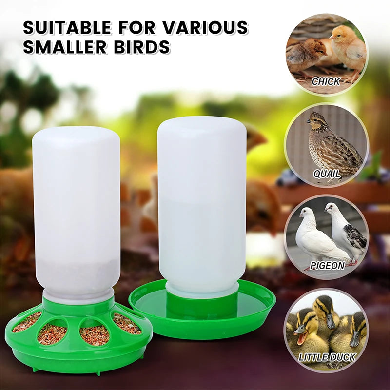 1L Poultry New Thickened Feeder and Drinker Chicken Feeder Bucket Automatic Water Food Dispenser Chick Drinker Feeding Bucket