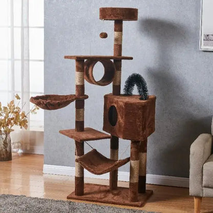 Large Cat Tree Tower with Multiple Hamocks, Scratch Tower, Villa Training Aids, Furniture, Pet Products Supplies