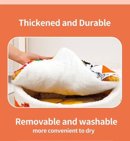 Pets Dog Cat House Kennel Super Large Instant Noodle Warm Dog Cat Nest Beds Cushion Udon Cup Noodle Pet Bed Cozy Nest