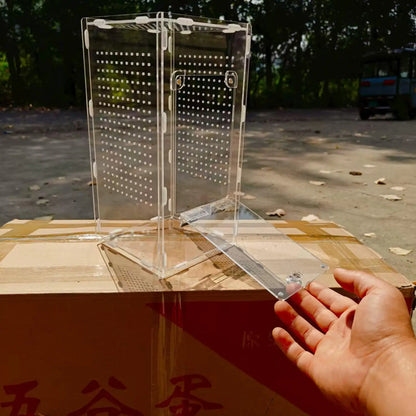 Spider Enclosure Mantis Acrylic Terrarium Spider Enclosure Ventilated Reptile Animal Cage for Breeding Observation Frog Lizard