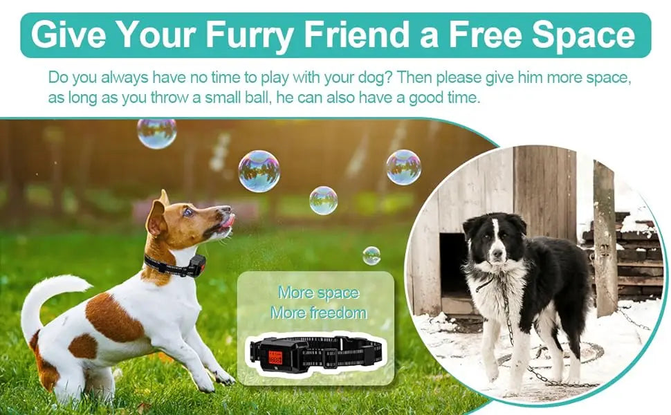Electric Wireless GPS Dog Fence, Safe Dog Containment System GPS Boundary, Radius up to 999 Yards, Waterproof Training Collar