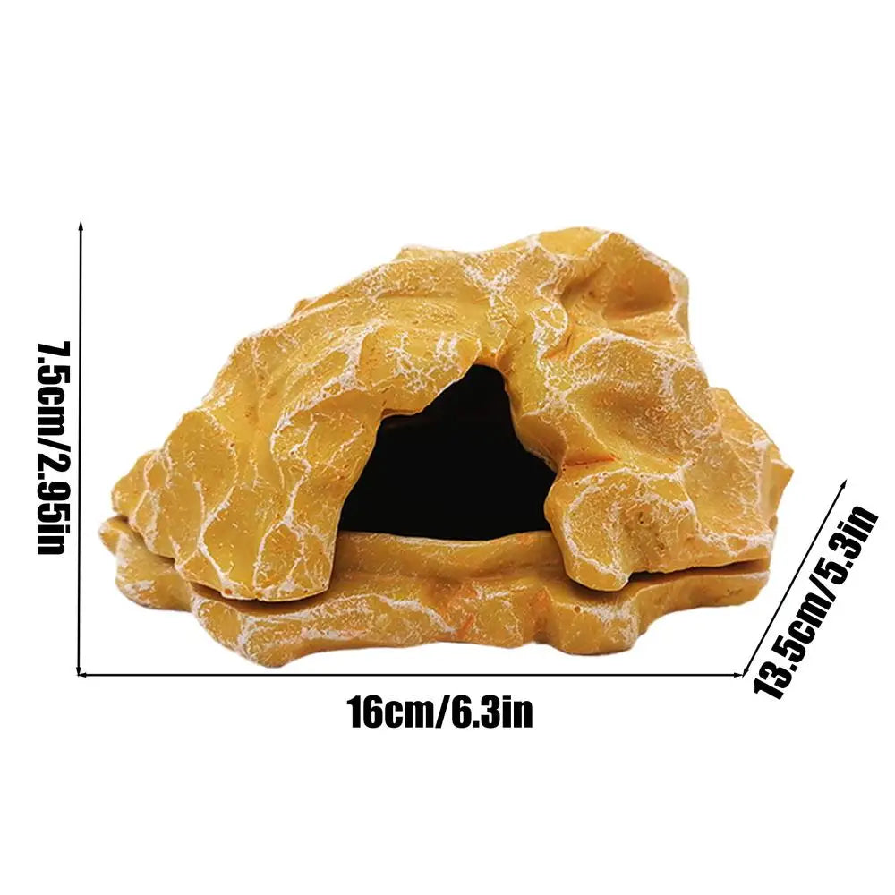 Lizard House Terrarium Resin Fake Rock Bearded Dragon Cave Landscape Basking Area Aquarium Decor Reptile Hiding Caves