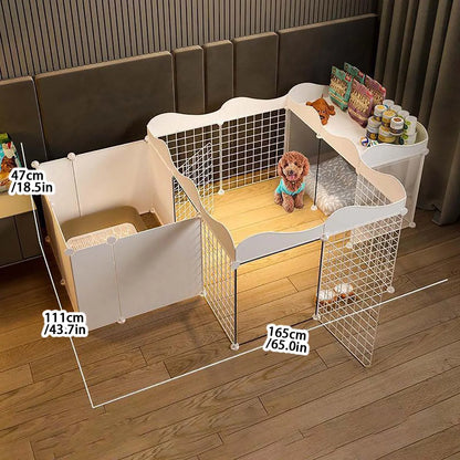 Pet dog enclosure Home House kennel Indoor small dog Teddy fence isolation door with toilet area dog cage