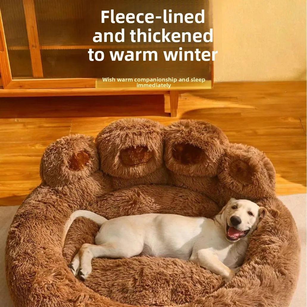1Pcs Kennel Winter Warm Medium and Large Dog Corgi Golden Retriever Dog Bed Velvet Sofa Sleeping Mat Four Seasons Pet Products