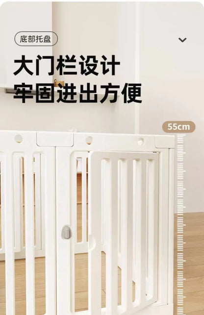 Indoor Outdoor Dog Enclosure Plastic Modular Pet Guardrail with Top Cage Pet Home Products Ventilation Accessories Dog Fences