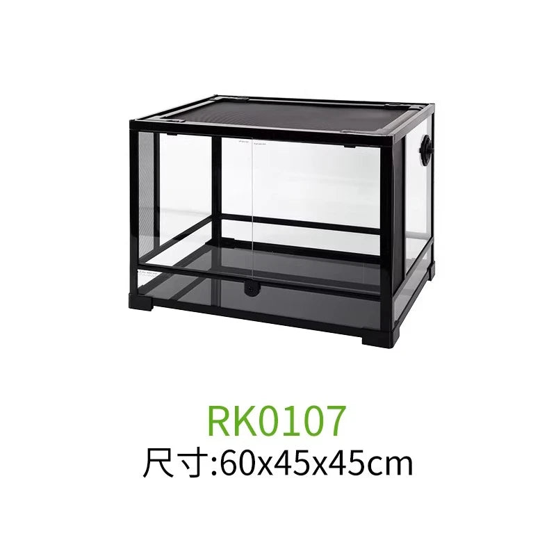 Detachable Glass Climbing Pet Breeding Box for Lizard Tortoise Snake Tree Frog Hamster,Multi Purpose Reptile Small Animal Tank