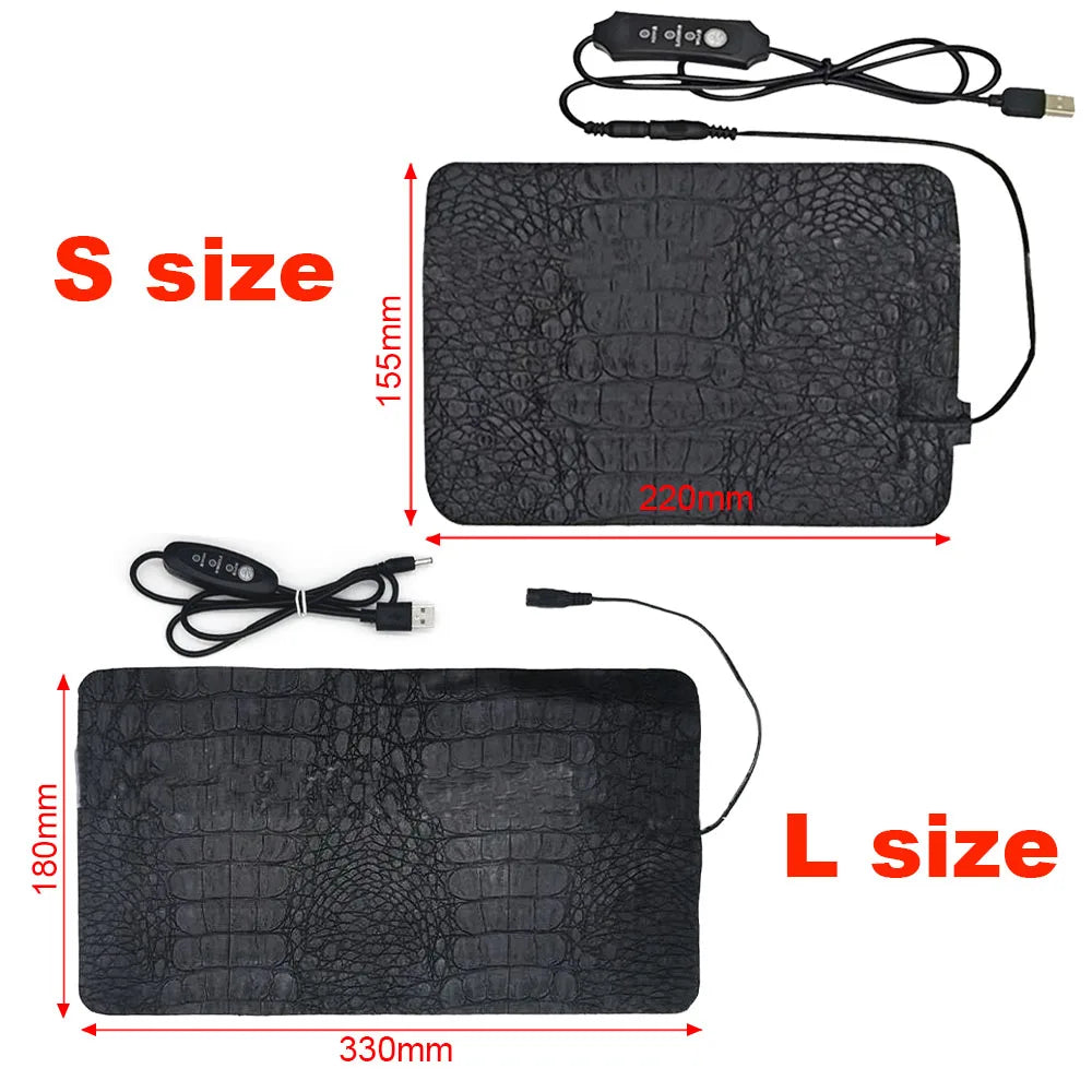 Pet Heating Pad Reptile Pet Warm Heater USB Electric Blanket Warm Adjustable Temperature Controller Incubator Mat Heated Pad