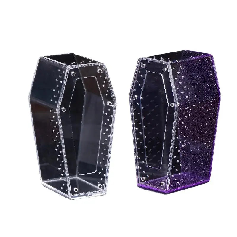 Acrylic Transparent Reptile Enclosure Insect Spider Lizard Feeding Cage Reptile Breeding Box Ventilation Arboreal Enclosure Case