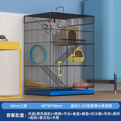 ‌Jumbo Hedgehog Sugar Glider Cage - Reinforced Escape-Proof Habitat, Chew-Resistant Large Base for Rats Hamsters