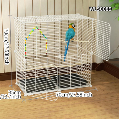 Birdcage Parrot Cage Household Large Tiger Skin Black Phoenix Peony Starling Special Luxury House with Tray