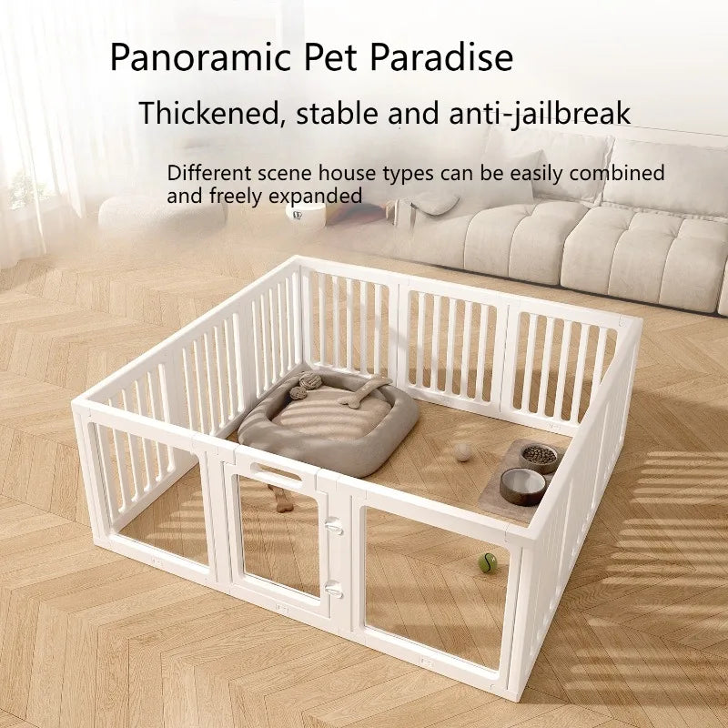 DIY Free Combination Dog Fence Transparent Indoor Acrylic Dog Playpen Splicing Isolation Pet Fences Household Small Enclosure