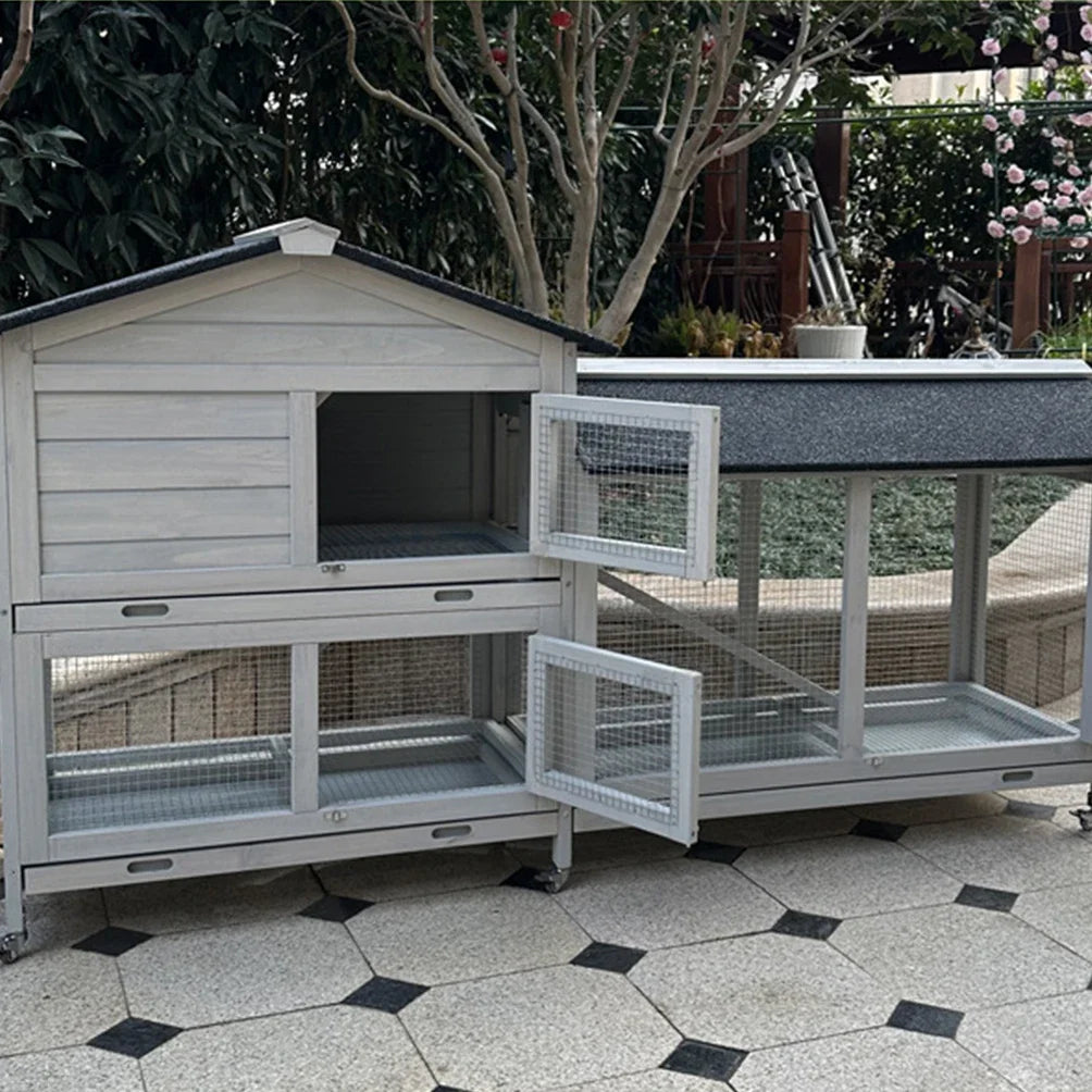 Wholesale Luxury Wooden Outdoor Waterproof Large Rabbit Cage Pet Cage House Chicken Coop