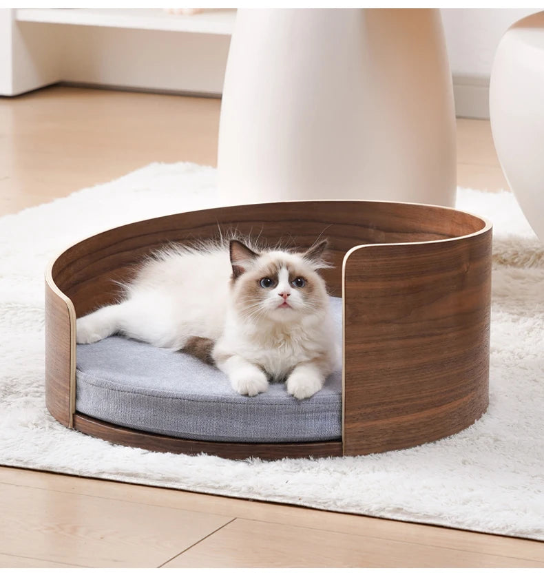 Solid wood pet nest, sofa cat t, dog bed can be dismantled and washed, small and medium-sized pets can sleep in cat bed in all