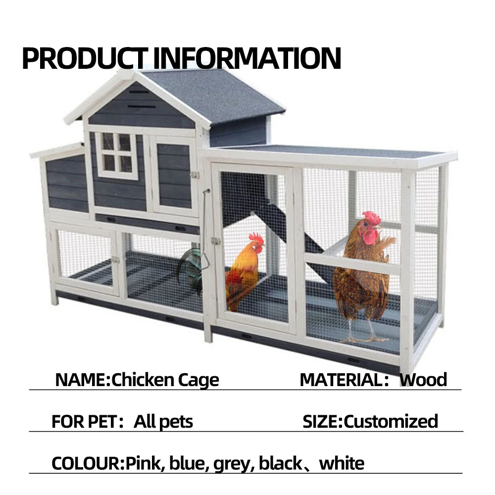 Wholesale Luxury Wooden Outdoor Waterproof Large Rabbit Cage Pet Cage House Chicken Coop
