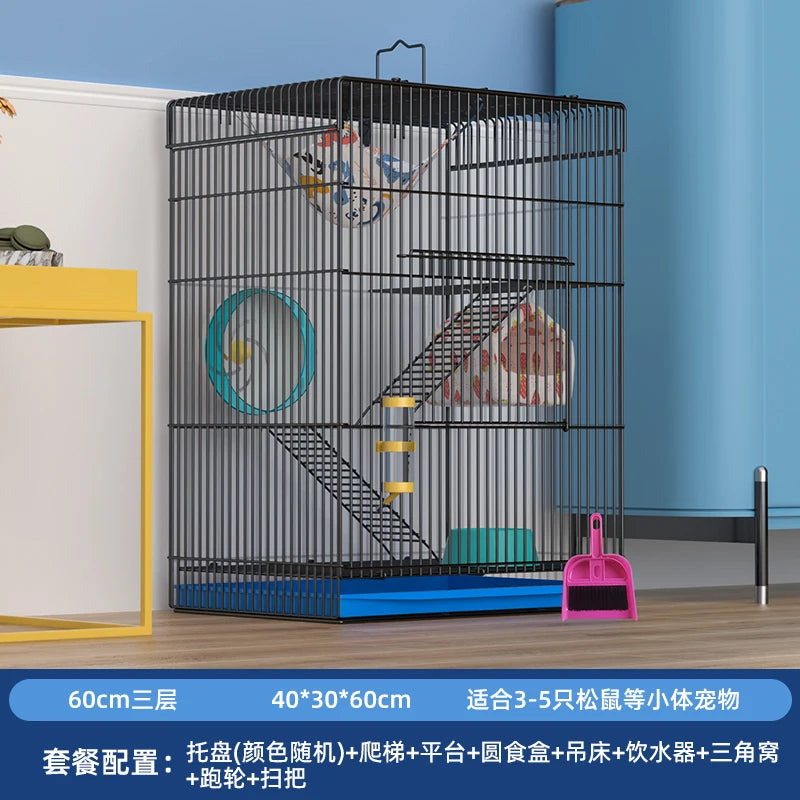‌Jumbo Hedgehog Sugar Glider Cage - Reinforced Escape-Proof Habitat, Chew-Resistant Large Base for Rats Hamsters