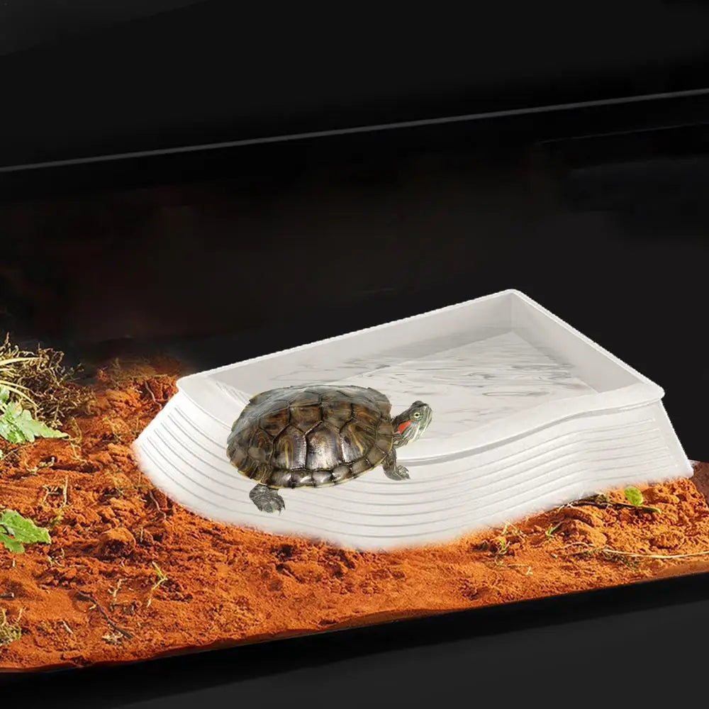 Turtle Water Dish Anti-Slip Turtle Bathing Pot Multifunctional Tortoise Water Bowl Turtle Pool Tortoise Bathing Pool Pet Toys