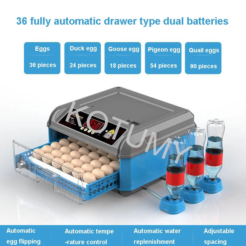 Incubator, Chicken Automatic Intelligent Small Incubator, Chicken Duck Goose Household Incubator, Mini Water Bed Incubator