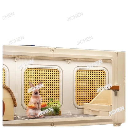 ZQ Rabbit cage Rabbit cage with toilet Rabbit  Household large guinea pig guinea pig Ornamental villa plastic