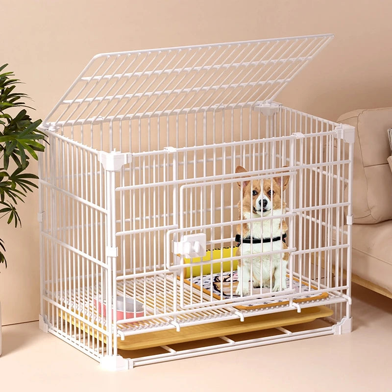 Indoor Large Medium Dog Cage with Toilet Pet Dog House Fence for Samoyed Labr Dog Cages Kennels And Run Outdoor Supplies