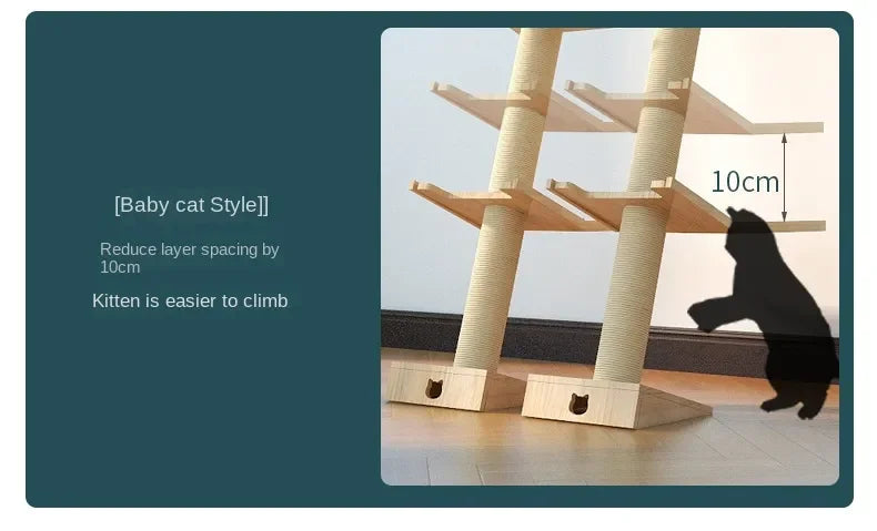 Luxury Large Cat Trees & Towers Wood Scratching Post for Cat Toys Gym Hiding House Sleeping Pad Cooling Pad Pets Stuff Products