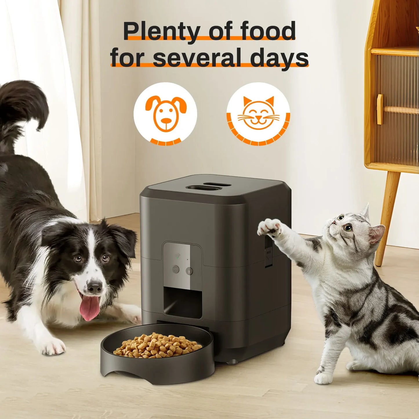 Home Pet Smart Automatic Pet Feeder Timed Quantitative Slow Food Dispenser for Cats Dogs Feeding Bowl