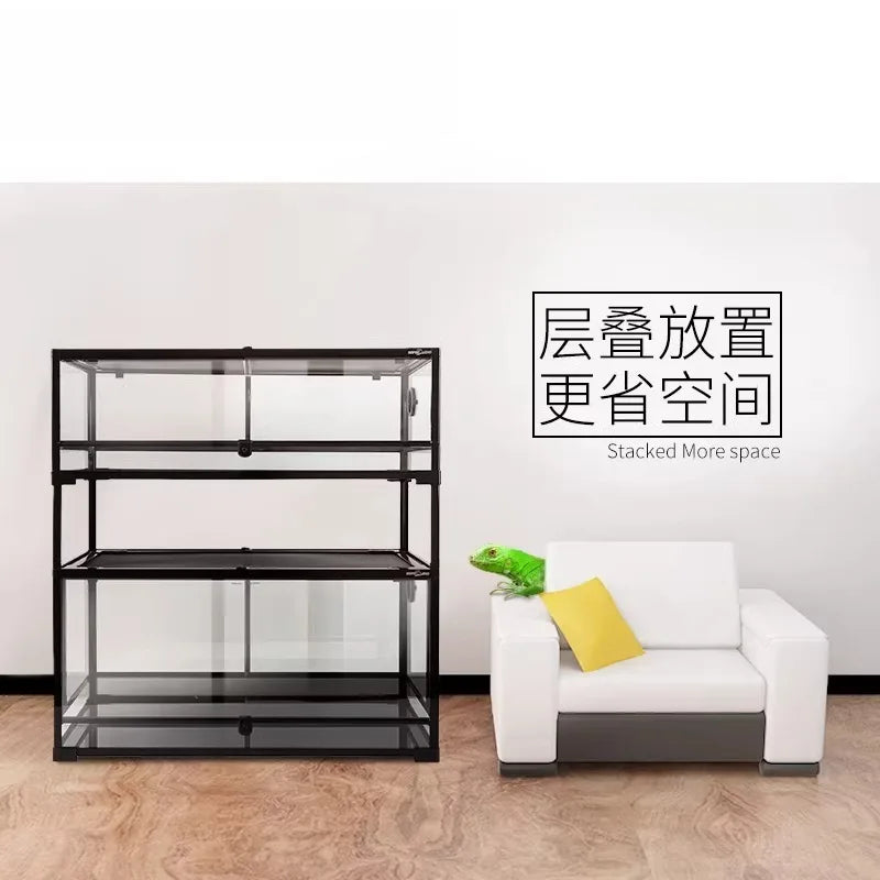 Climbing Pet Ecological Tank for Lizard and Chameleon Breeding,Landscape Reptile Box Suitable for Tortoise Snake and Multiple