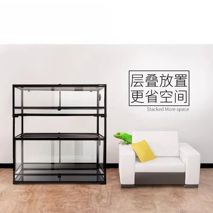 Climbing Pet Ecological Tank for Lizard and Chameleon Breeding,Landscape Reptile Box Suitable for Tortoise Snake and Multiple