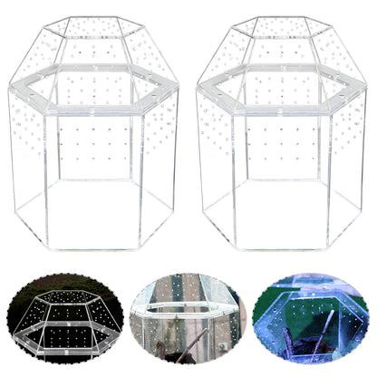 Jumping Spider Enclosure Acrylic Tortoise Enclosure Full Transparency Bug Terrarium for Spiders Tarantulas Snail Lizard Reptiles