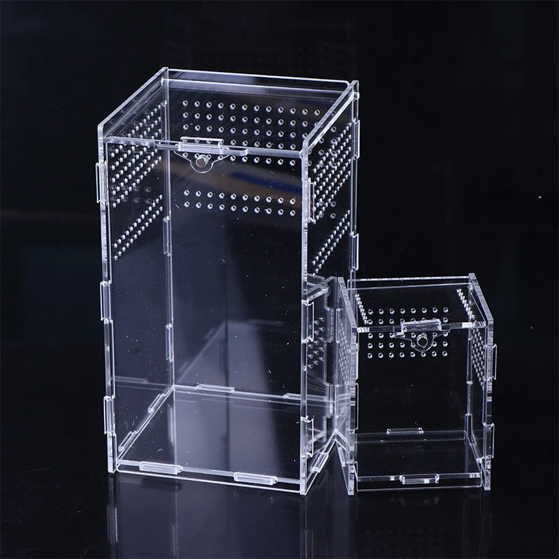 Terrarium Habitat Insect Spider Lizard Scorpion Feeding Cage Arboreal Enclosure Case Acrylic Transparent Reptile Breeding Box