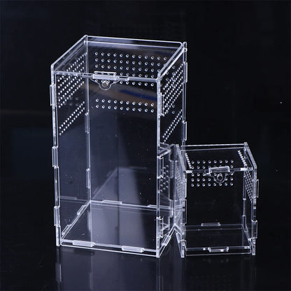 Terrarium Habitat Insect Spider Lizard Scorpion Feeding Cage Arboreal Enclosure Case Acrylic Transparent Reptile Breeding Box