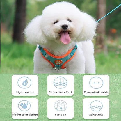 Pet Harness Vest Dogs Chest Strap Rope Reflective Dog Traction Rope Retractable for Small Dog Cat Traction Set Pet Accessories
