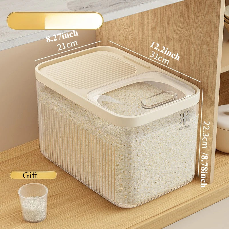 Moisture Proof Rice Dispenser 5KG/10KG Rice Bucket Kitchen Organizer Pet Food Storage Container Cereal Jar Caixa Organizadora