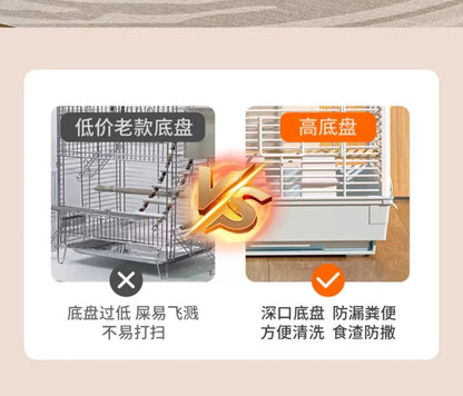 Small Pet Cage Insulated Habitat for Sugar Glider Degu Mouse Rat Chinchilla Ferret with Dense Metal Wire