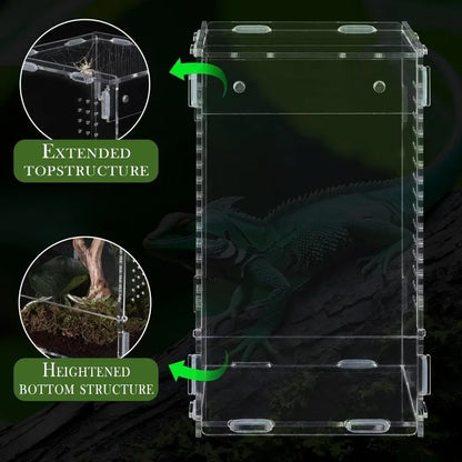 Acrylic Spider Habitat Container Portable Small Animals Insect Frog Climbing Pet Container Feeding Box Small Animals Cages