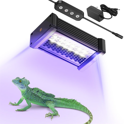 20W Dimmable LED Reptile UVB light 10W AC100-240V 6H/10H/12H Timer Snake Turtle Pet Full Spectrum Basking UV Light Heating Lamps