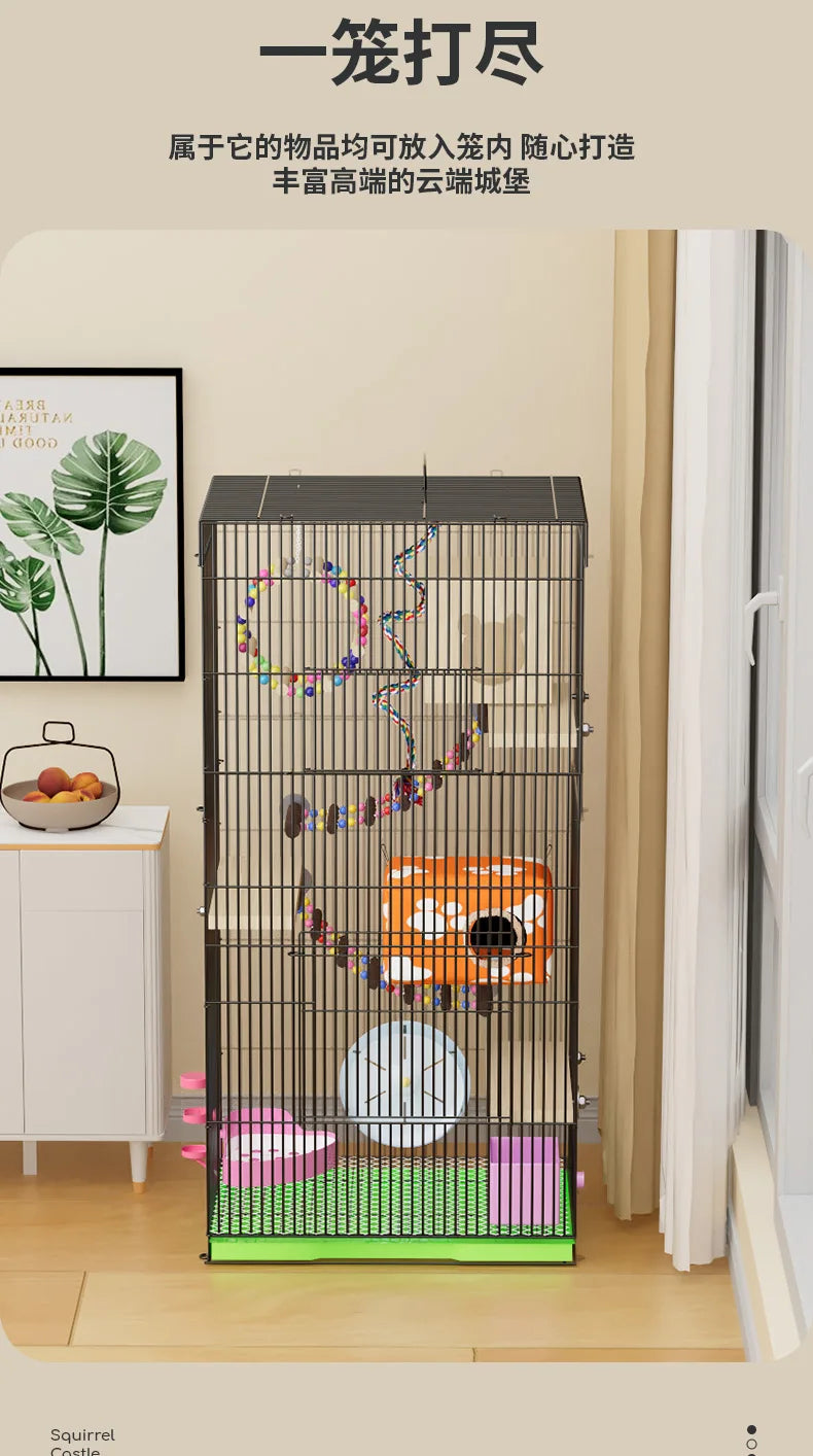 ‌3-Tier Extra Large Small Pet Cage - Sugar Glider Ferret-Proof Habitat, Multi-Level Rat Mansion Villa, Chew-Proof Removable Tray