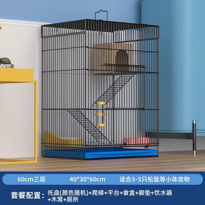 ‌Jumbo Hedgehog Sugar Glider Cage - Reinforced Escape-Proof Habitat, Chew-Resistant Large Base for Rats Hamsters