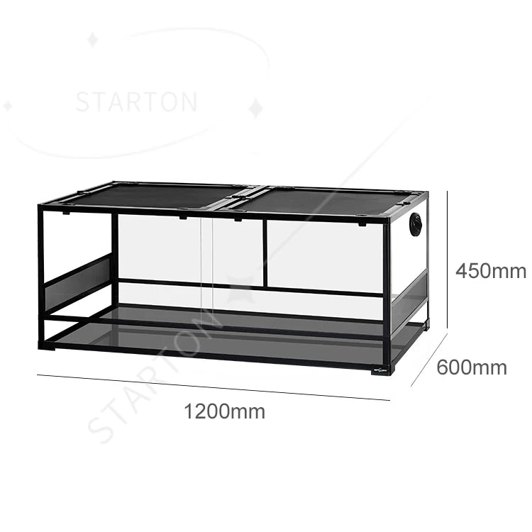 Leopard Gecko Tank Reptile Terrarium Glass Terrariums with Sliding Front Doors