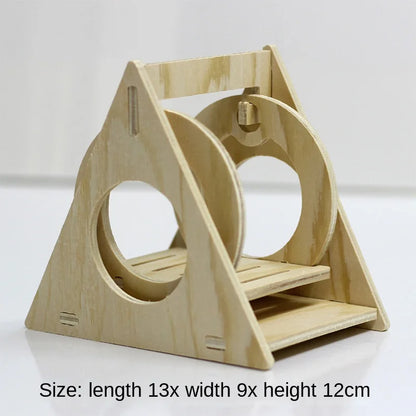 Hamster Toys Wooden Furniture Hamster Cages Wooden Running Wheels Villas Swings Wooden Nests Bite Resistant Small Houses