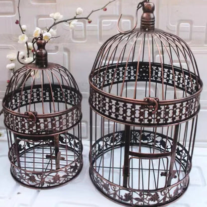 European-style Iron Art Bird Cage Wedding Decoration Flower Cage Home Living Room Decoration Prop Hanging Flower Frame Bird Cage