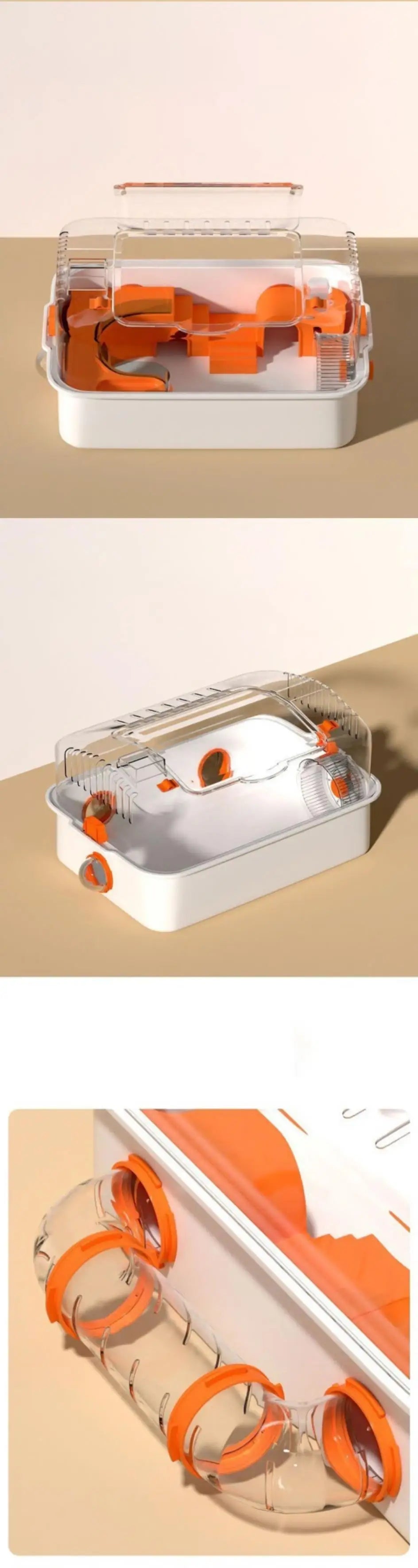 Hamster Cage Large And Cheap Acrylic Transparent Gold Bear Luxury Villa Breeding Box Supplies Set