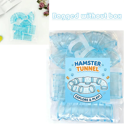 Hamster Tube Set Transparent Curved Tube Pet Cage Tunnel Connection Tunnel Exercise Toy Suitable for Mice Hamsters Rats and Ot
