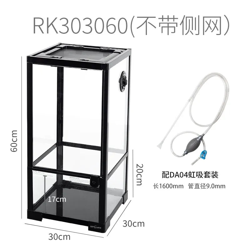 Glass Insulated Reptile Tank for Turtle Tortoise Lizard and Chameleon,Crawling Pet Breeding Box with Heat Retention Structure