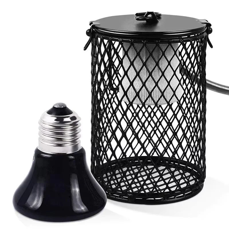 E27 Pet Heating Lamp for Turtle Snake lizard Infrared Ceramic Heat Light Reptile Lamp Anti-Scald Cage Protects Chicks UK Plug