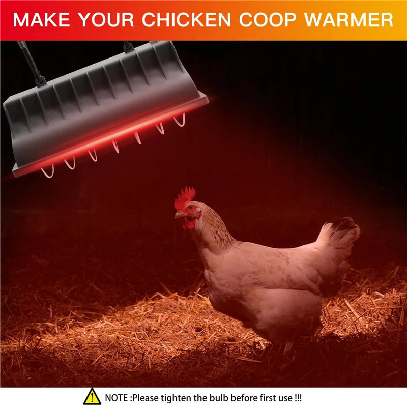 Poultry Heating Lamp 250W Constant Temperature Reptiles Animals Chicken Coop Heater Lamps Pet Heating Breeding Equipment
