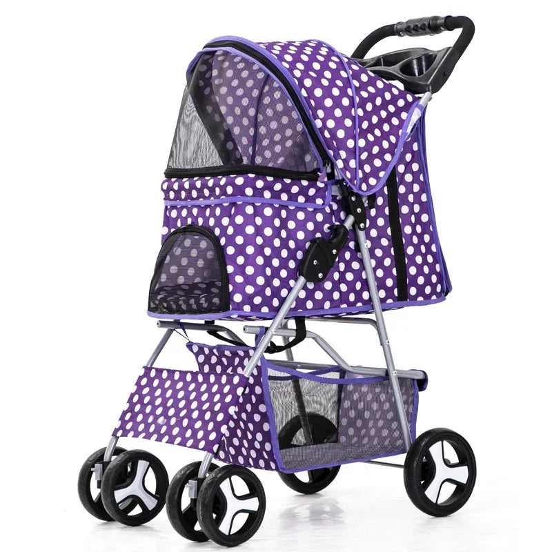 Pet Stroller Lightweight Folding Universal Wheel Cat Dog Travel Breathable Pet Stroller Outdoor Stroller for Small Medium Pets