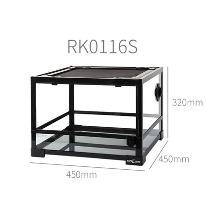 Black Vertical Small Glass Reptile Terrarium/tank/aquarium Bearded Dragon Lizard Cage Tropical Rainforest Ecological Landscape