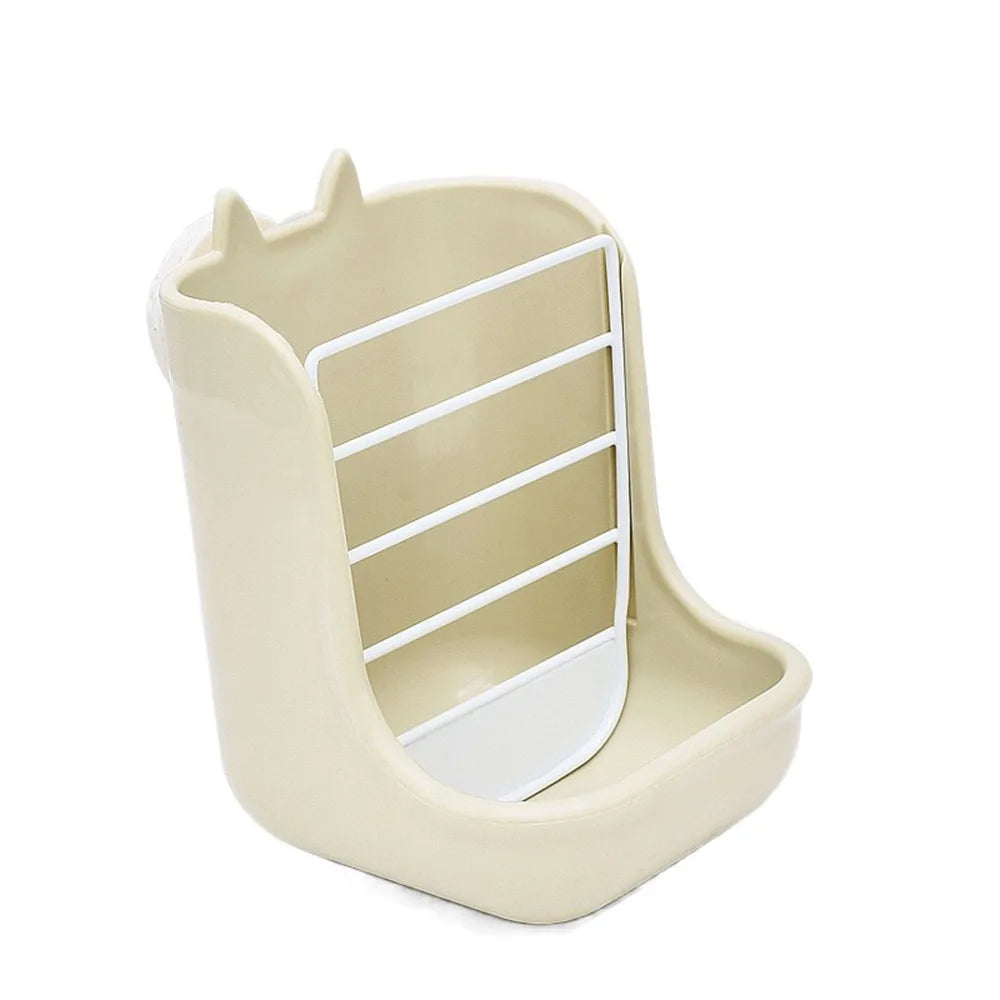 Hanging Rabbit Cage Bowl Anti Scratching Frame Rack 2 in 1 Food Trough Large Capacity Fixable Grass Feeding Rack Bunny