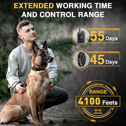 ABBIDOT T70 Dog Training Collar 2 in 1 Strap With E-clicker Electric Shock 4100ft 1250m Waterproof 118 Levels 2025 New Version